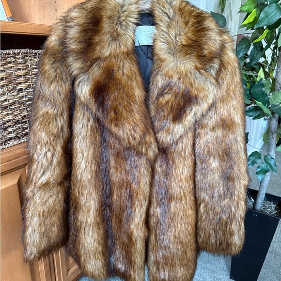 Zara Brown Teddy Jacket Plush Hip-Length Design - Picture 3 of 9